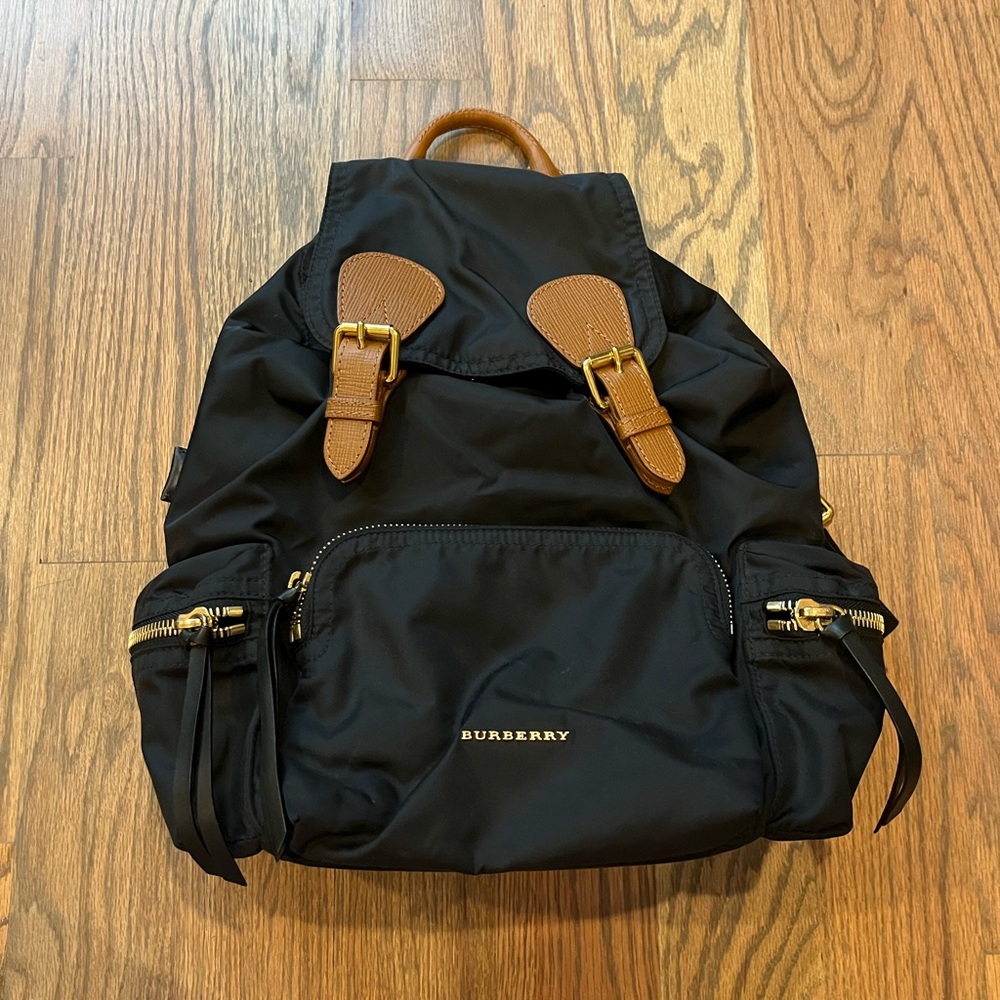 Burberry Rucksack Backpack Nylon with Leather Medium Poshmark Authenticated
